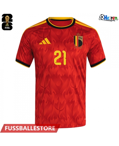 Günstige Belgien Timothy Castagne #21 Heimtrikot WM 2026 Kurzarm